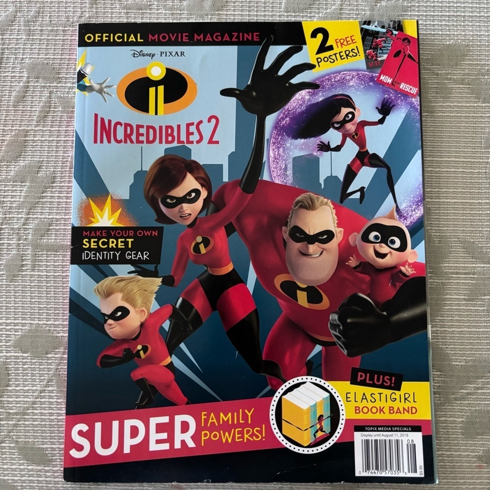 DISNEY PIXAR MAGAZINE
2018, INCREDIBLES 2, 2 FREE POSTERS!.